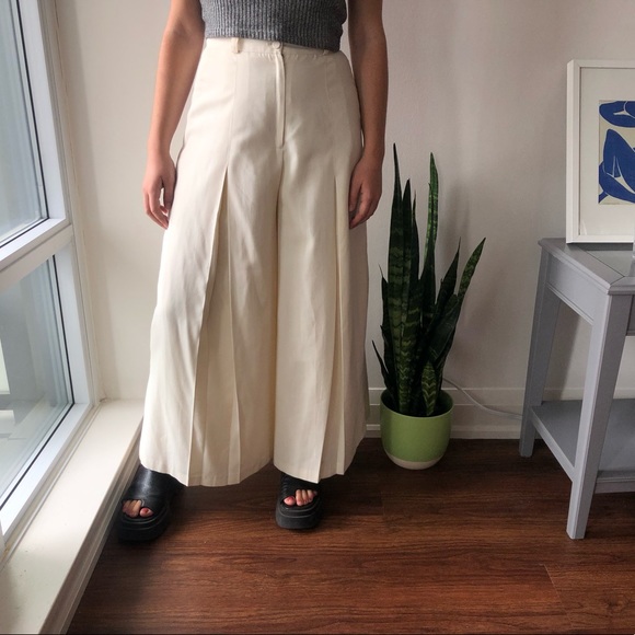White wide leg pants - Picture 1 of 3
